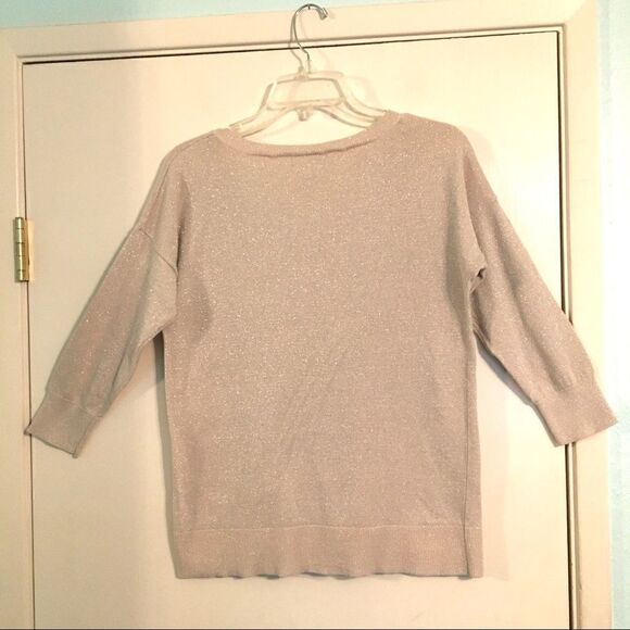 Banana Republic holiday silver shimmer sweater M - Picture 5 of 6